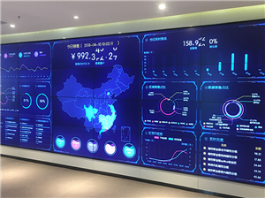 Case of 46-inch LCD splicing screen for data monitoring in Rainbow Shopping Mall